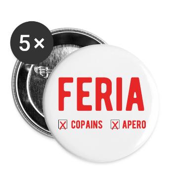 Feria amitié copain apéro - Lot de 5 petits badges (25 mm) - blanc - Devant