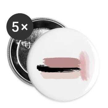 kreativer Pinselstrich - Buttons klein 25 mm (5er Pack) - Weiß - Vorne