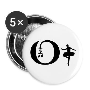 Letter o ballerina - Buttons small 1''/25 mm (5-pack) - white - Front