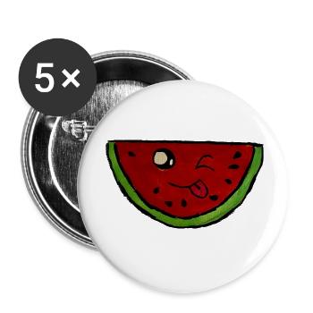 Live Watermelon - Buttons small 1''/25 mm (5-pack) - white - Front