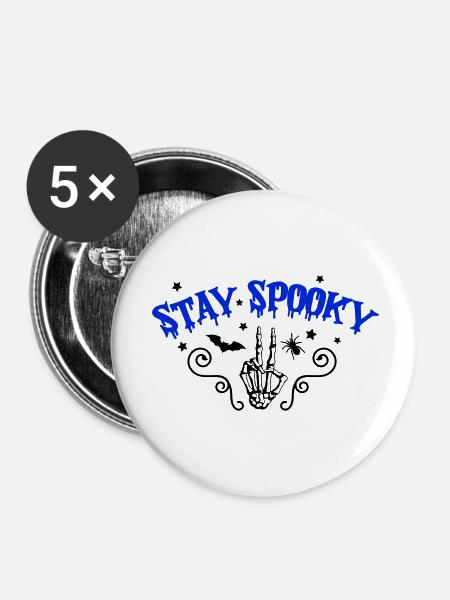 stay spooky - Buttons klein 25 mm (5er Pack) - Weiß