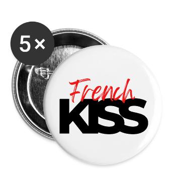 French Kiss - Buttons small 1''/25 mm (5-pack) - white - Front