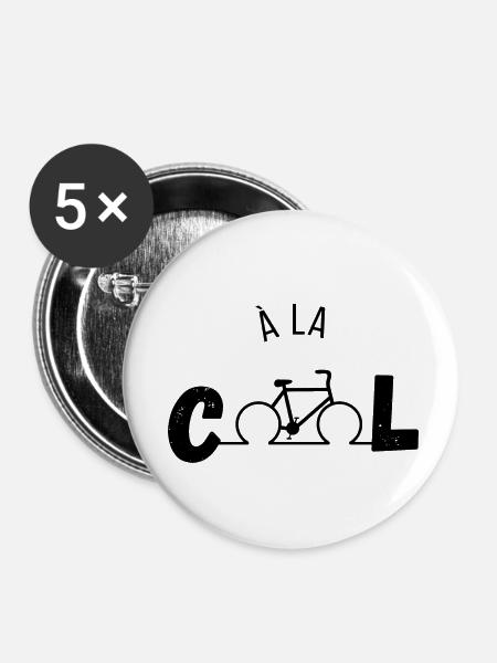 Cool - Fahrrad-Geschenkidee - Buttons klein 25 mm (5er Pack) - Weiß