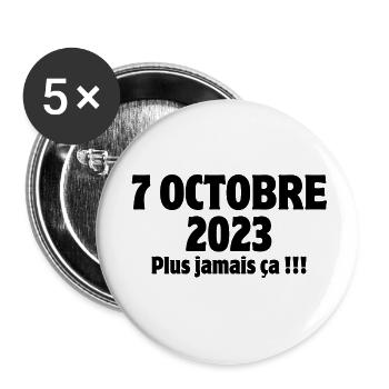 Israel, Horror, ich bin Jude - Buttons klein 25 mm (5er Pack) - Weiß - Vorne