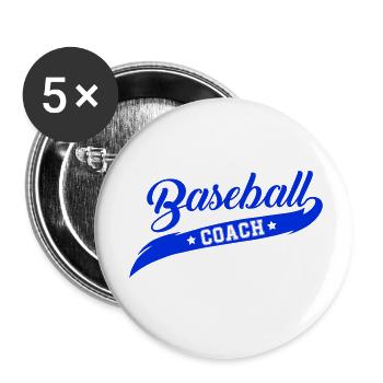 Entraîneur de baseball - Lot de 5 petits badges (25 mm) - blanc - Devant