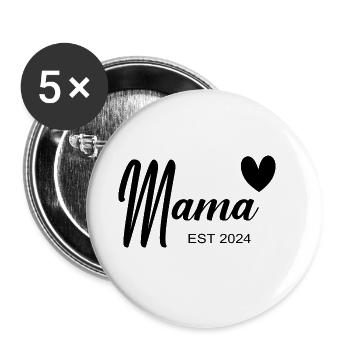 Mama Est 2024 - Buttons klein 25 mm (5er Pack) - Weiß - Vorne