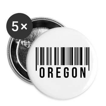 Oregon Strichcode - Buttons klein 25 mm (5er Pack) - Weiß - Vorne