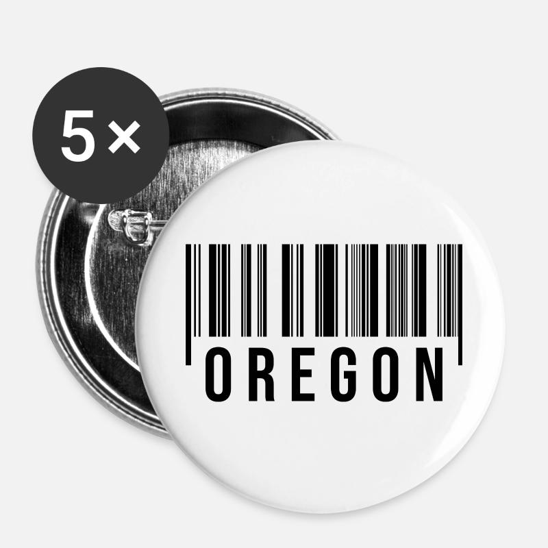Oregon Barcode - Buttons small 1''/25 mm (5-pack) - white