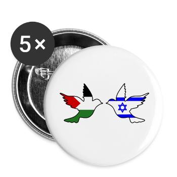 Free Palestine Israel frieden - Buttons klein 25 mm (5er Pack) - Weiß - Vorne