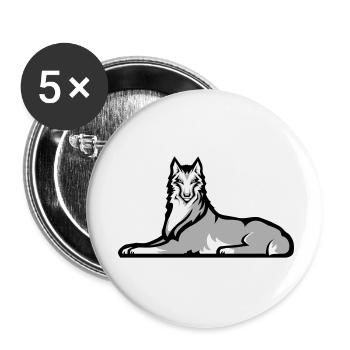 Chechen Lone Wolf - Buttons small 1''/25 mm (5-pack) - white - Front