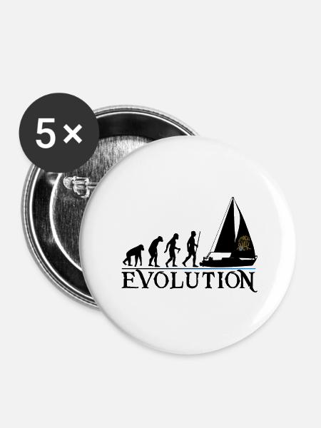 Evolution schwarze Ausführung - Buttons klein 25 mm (5er Pack) - Weiß