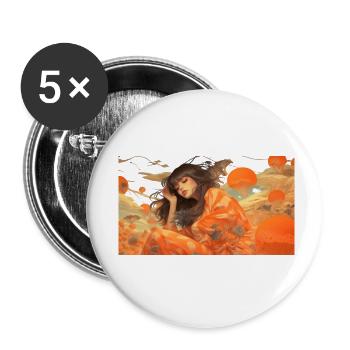 woman thinking - Buttons klein 25 mm (5er Pack) - Weiß - Vorne