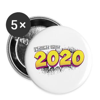 3ème anniversaire rétro dans le style Pop Art Comic Book - Lot de 5 petits badges (25 mm) - blanc - Devant