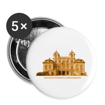 Ludwigsburg Schloss Favorite Baden-Württemberg - Buttons klein 25 mm (5er Pack) - Weiß - Vorne