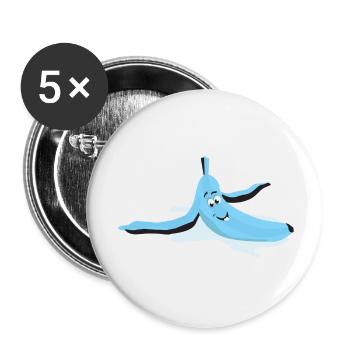 Augerutschte Banane - Buttons klein 25 mm (5er Pack) - Weiß - Vorne