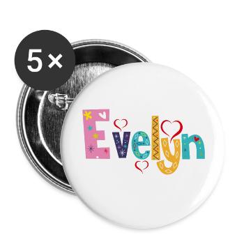 Personalized Evelyn Name - Buttons small 1''/25 mm (5-pack) - white - Front
