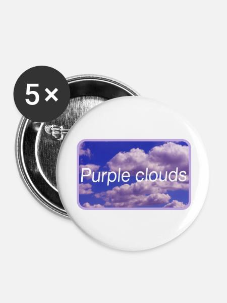 Purple clouds - Buttons klein 25 mm (5er Pack) - Weiß
