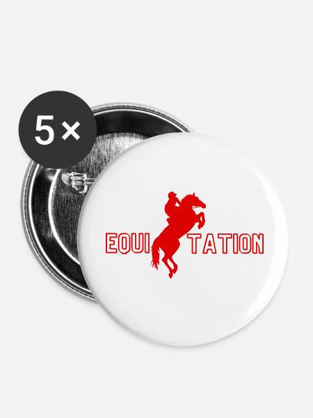 Reiten - Reiten Geschenkidee - Buttons klein 25 mm (5er Pack) - Weiß