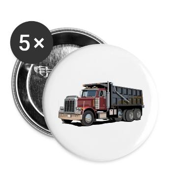 Muldenkipper, LKW - Buttons klein 25 mm (5er Pack) - Weiß - Vorne