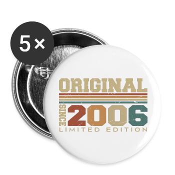 Original 2006 Retro-Geschenk 18. Geburtstag 2006 - Buttons klein 25 mm (5er Pack) - Weiß - Vorne