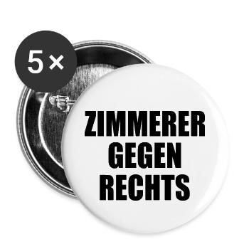 Zimmerer gegen rechts - Buttons klein 25 mm (5er Pack) - Weiß - Vorne