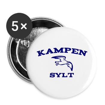 Sylt - Nordsee - Deutschland - Kampen - Insel - Buttons klein 25 mm (5er Pack) - Weiß - Vorne