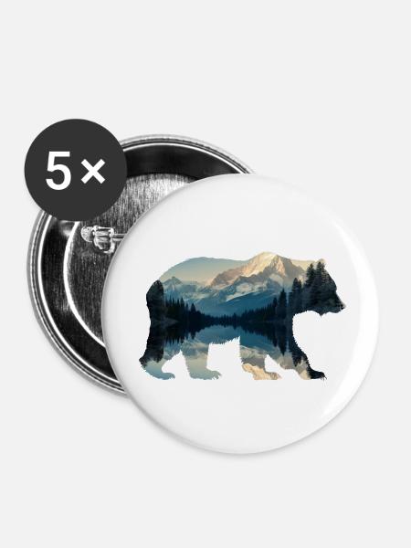 Bärensee - Buttons klein 25 mm (5er Pack) - Weiß
