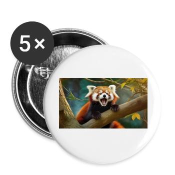 Niedliche Tiere chillen – Roter Panda - Buttons klein 25 mm (5er Pack) - Weiß - Vorne
