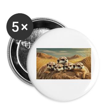Des animaux mignons qui se détendent – des suricates dorment - Lot de 5 petits badges (25 mm) - blanc - Devant