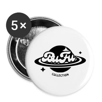 Planète Bufu - Lot de 5 petits badges (25 mm) - blanc - Devant