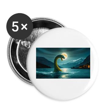 monster of loch ness dark horror scary Halloween - Buttons small 1''/25 mm (5-pack) - white - Front