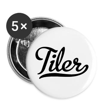 Fliesenleger - Buttons klein 25 mm (5er Pack) - Weiß - Vorne