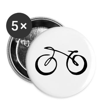 Black Minimalist Bike - Buttons small 1''/25 mm (5-pack) - white - Front