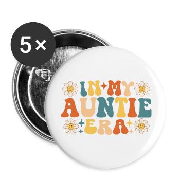 Retro-Groovy in der Ära meiner Tante Tante - Buttons klein 25 mm (5er Pack) - Weiß - Vorne