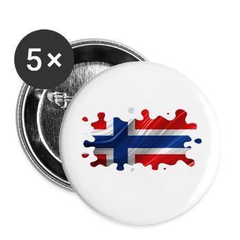 Norvège Norvège Drapeau Scandinavie Norden Tor Viking - Lot de 5 petits badges (25 mm) - blanc - Devant