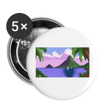 Piton ,St lucia - Pixel Art - Buttons small 1''/25 mm (5-pack) - white - Front