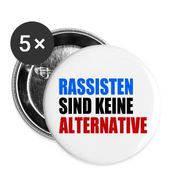 rassisten sind keine alternative - Buttons klein 25 mm (5er Pack) - Weiß - Vorne