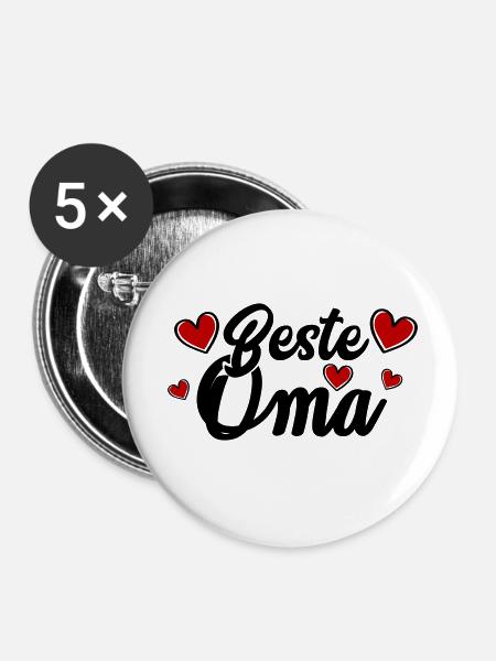 beste oma - Buttons klein 25 mm (5er Pack) - Weiß