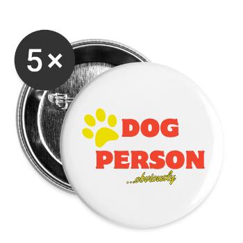 Dog Person - Buttons small 1''/25 mm (5-pack) - white - Front