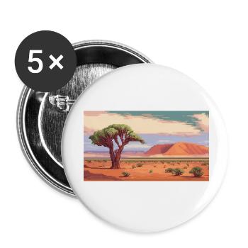 Sossusvlei, Namibia - Pixel Art - Buttons klein 25 mm (5er Pack) - Weiß - Vorne