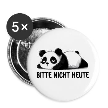 Bitte nicht Heute ein faules Panda Bär - Buttons klein 25 mm (5er Pack) - Weiß - Vorne