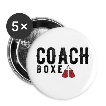 Coach Boxe Entraineur de Boxe | Cadeau Coach Boxe - Lot de 5 petits badges (25 mm) - blanc - Devant