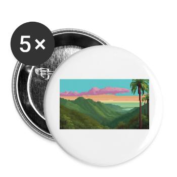El Yunque National Forest, Puerto Rico, Pixelart - Buttons small 1''/25 mm (5-pack) - white - Front