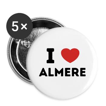 Ich liebe Almere, Niederlande - Buttons klein 25 mm (5er Pack) - Weiß - Vorne