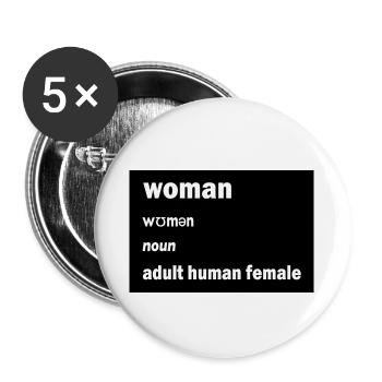 Adult Human Female - Lot de 5 petits badges (25 mm) - blanc - Devant