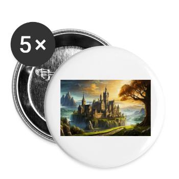 beautiful mythical places – Avalon - Buttons small 1''/25 mm (5-pack) - white - Front