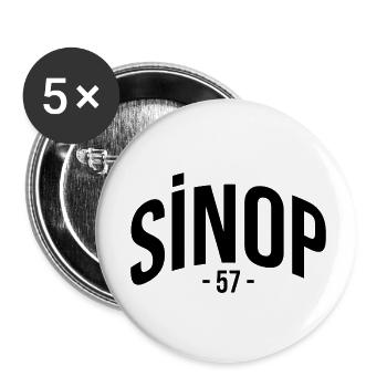 Sinop 57 Turquie Turquie Cadeau Vacances TR Türk - Lot de 5 petits badges (25 mm) - blanc - Devant