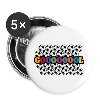 Goooooool Tor! Fußballfans Geschenk Fußballer - Buttons klein 25 mm (5er Pack) - Weiß - Vorne