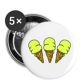 eis eiscreme 3 - Buttons klein 25 mm (5er Pack) - Weiß - Vorne
