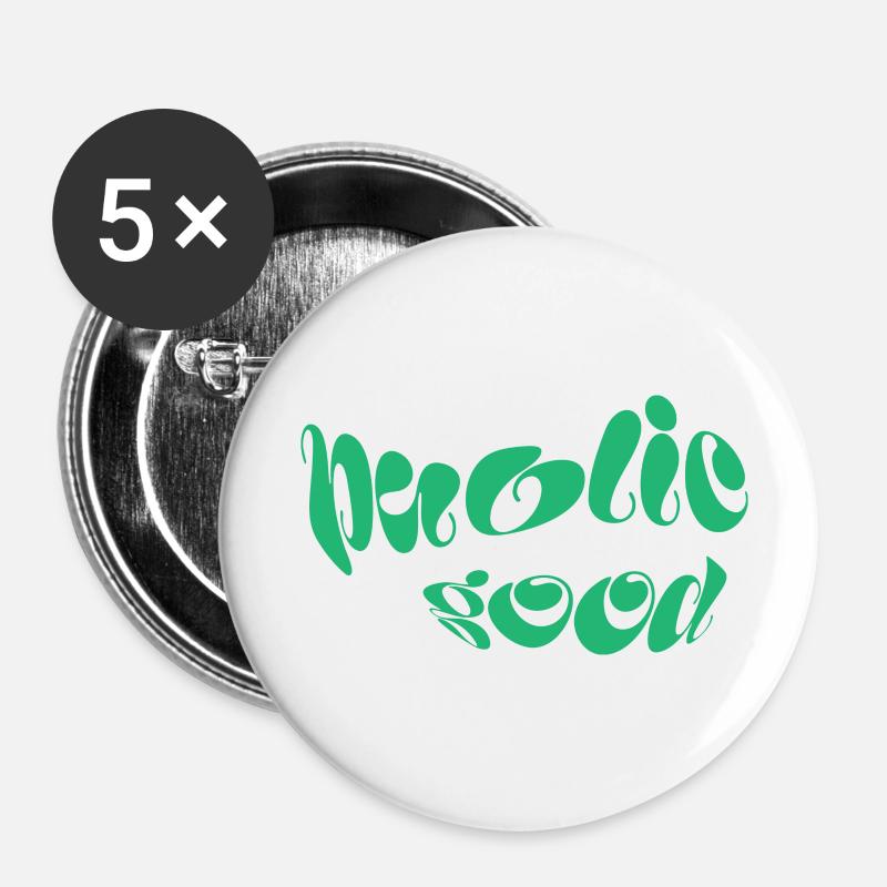 Public Good - Buttons klein 25 mm (5er Pack) - Weiß